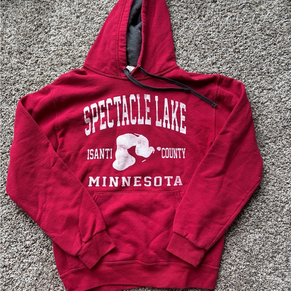 Red Minnesota 'Spectacle Lake' Hooded Sweatshirt